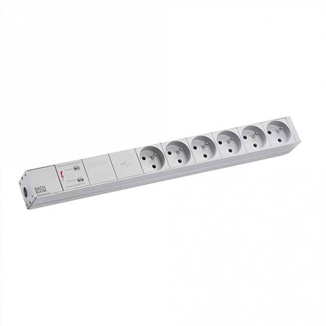 19-Zoll-Steckdosenleiste 1HE 6xUTE 1xGVS, 2m 