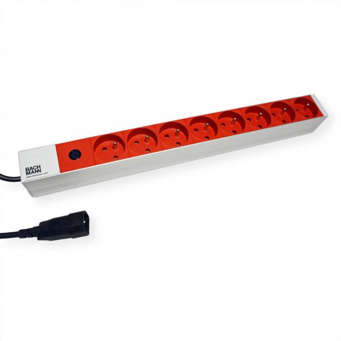 19-Zoll 1HE, 8xUTE rt 1xFuse 10A Strom 2,0m 