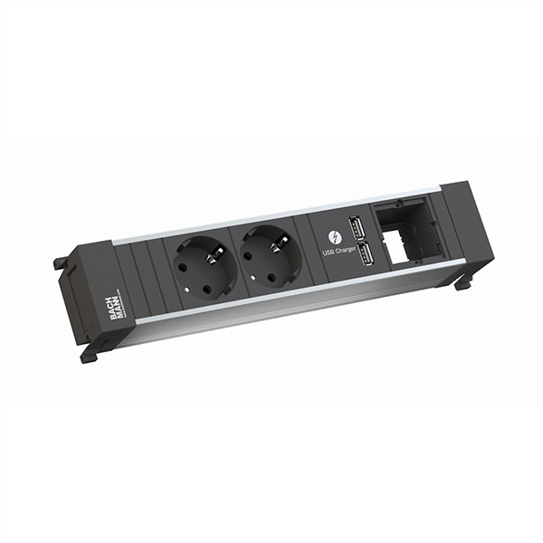 POWER FRAME Medium, 2x Schutzkontakt, 1x USB Charger, 1x ABD 