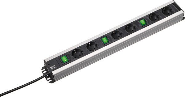 Handwerkerleiste, 6x Schuko, 3x Schalter, 2,0m 