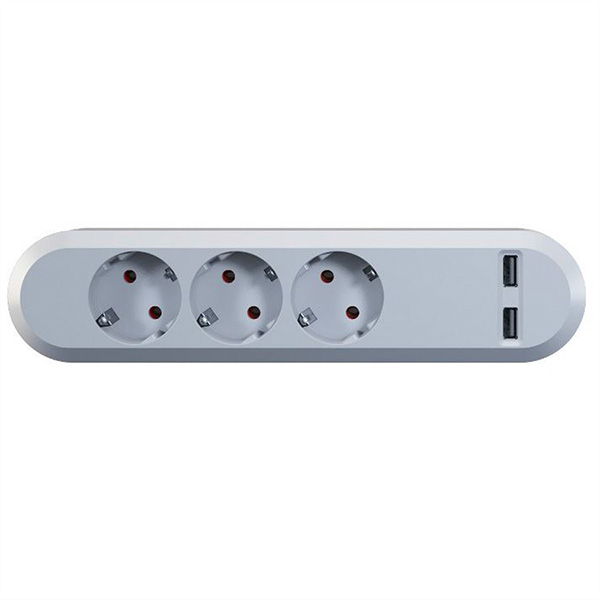 SMART mit 3x Schutzkontakt, 2x USB Charger, weiß 