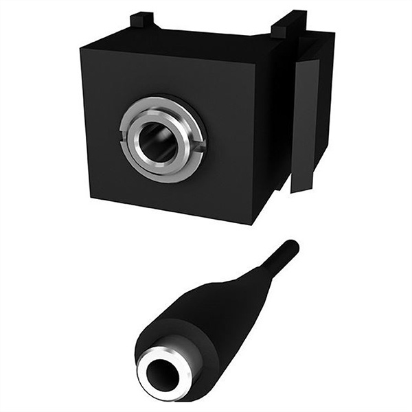 Keystone Miniklinke, 3,5mm, 3-pol. Stereo, schwarz 