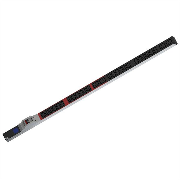19-Zoll PDU, 1HE, 24x C13, 4x C19, Leistungsmessung, Anschluß CEE 32A, blau 