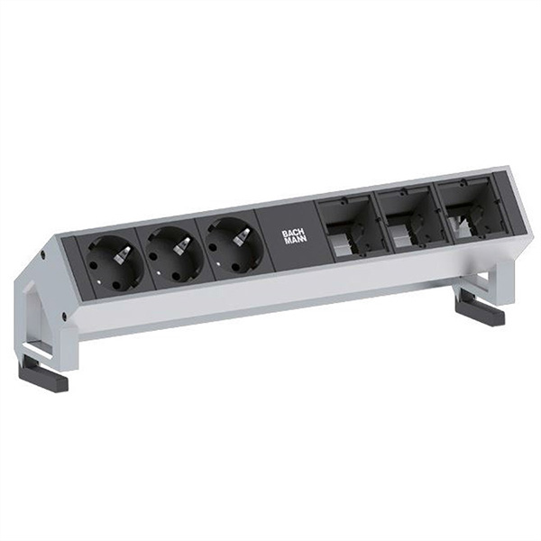 DESK2 3x Schutzkontakt 3x ABD GST18 Inox 