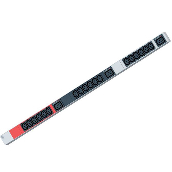 IT PDU ALU, 1HE, 18x C13, 3xC19, 3x CEE 16A, rot 