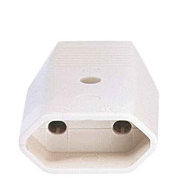 Prise femelle plate Euro 2,5A/250VAC, blanc 
