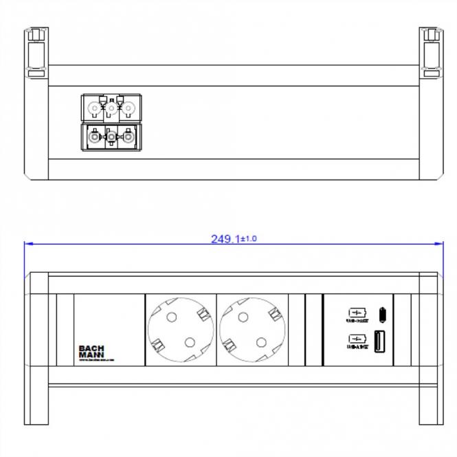 DESK 2xSchutzkontakt 1xUSB A&C, USB Charger 22W Charger, GST18 