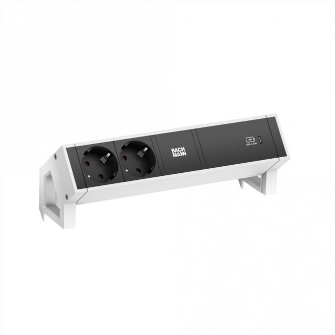 DESK2 2xSchutzkontakt USB C, USB Charger 60W 0,2m GST18 weiß 