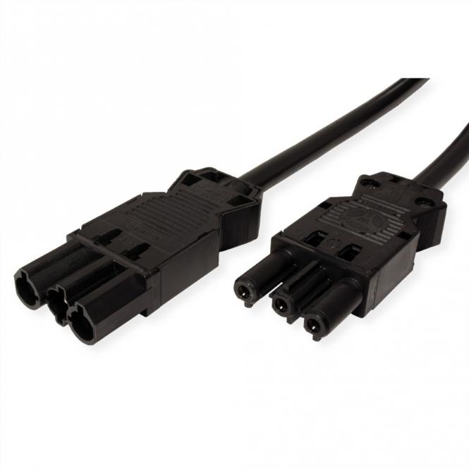 Geräteverlängerung GST18-3 Stecker/Kupplung, schwarz, 4m 