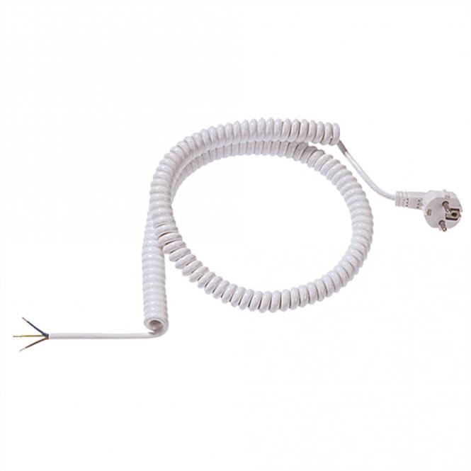 Câble spiralé 0,5-2m blanc, H05VV-F 3G1,5mm² AEH/CEE7/7 