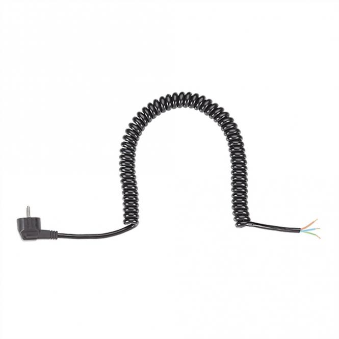Câble spiralé 1-4m noir, H05VV-F 3G1,5mm² AEH/CEE7/7 
