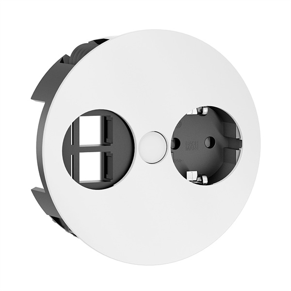 TWIST 1x Schutzkontakt 2x Keystone, weiß 