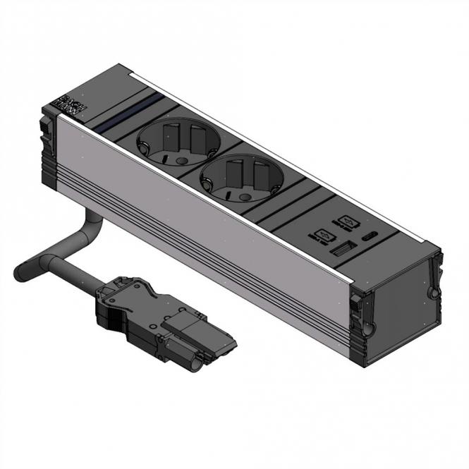 CONI 2x Schutzkontakt 1xUSB A/C 22W, schwarz 