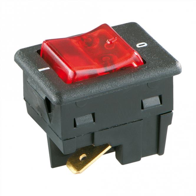 Wippenschalter Serie 8005, Ausschalter, bel., 2polig, s/r 