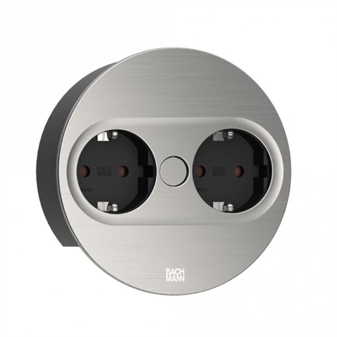 TWIST 2 2xCEE7/3 2,0m AEH Edelstahl-Optik rund 