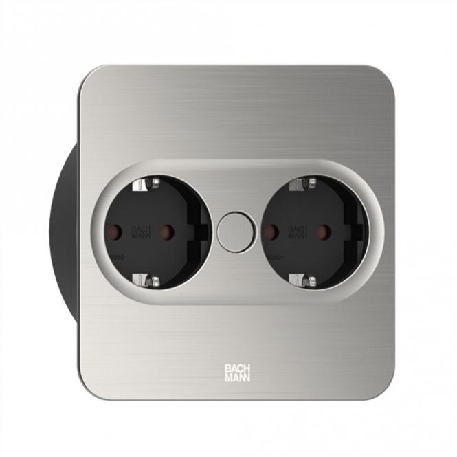 TWIST 2 2xCEE7/3 2,0m AEH Edelstahl-Optik eckig 