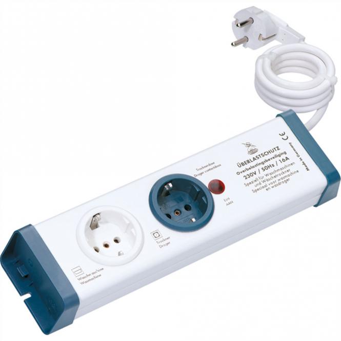 Überlastschutz-Steckdosenleiste, 2-fach 