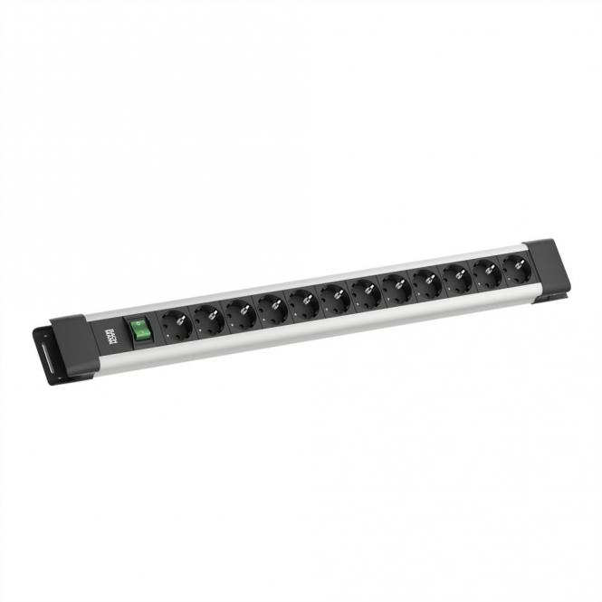 CONNECTUS 12xCEE7/3, 1xinterrupteur 2,0m CEE7/7 gris 