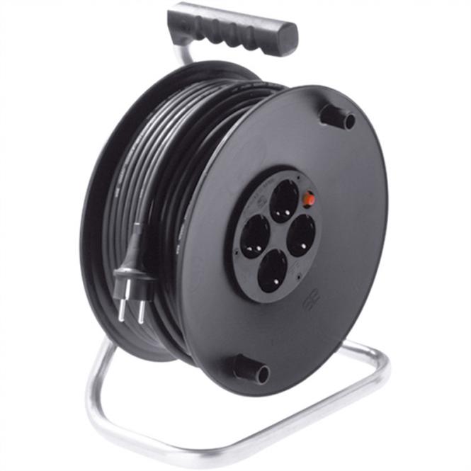 Schutzkontakt-Aufrollkabeltrommel 4fach 230VAC, 25m 