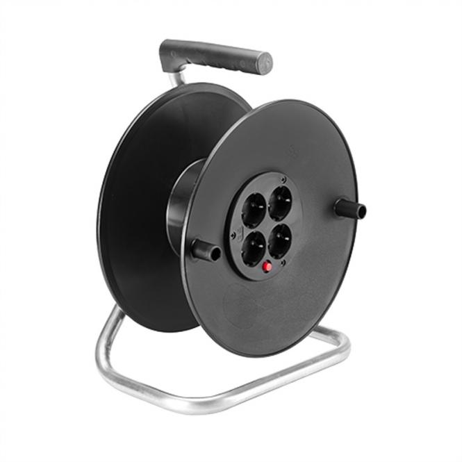 Kabeltrommel 4-fach leer, ohne Kabel, Kunststoff 