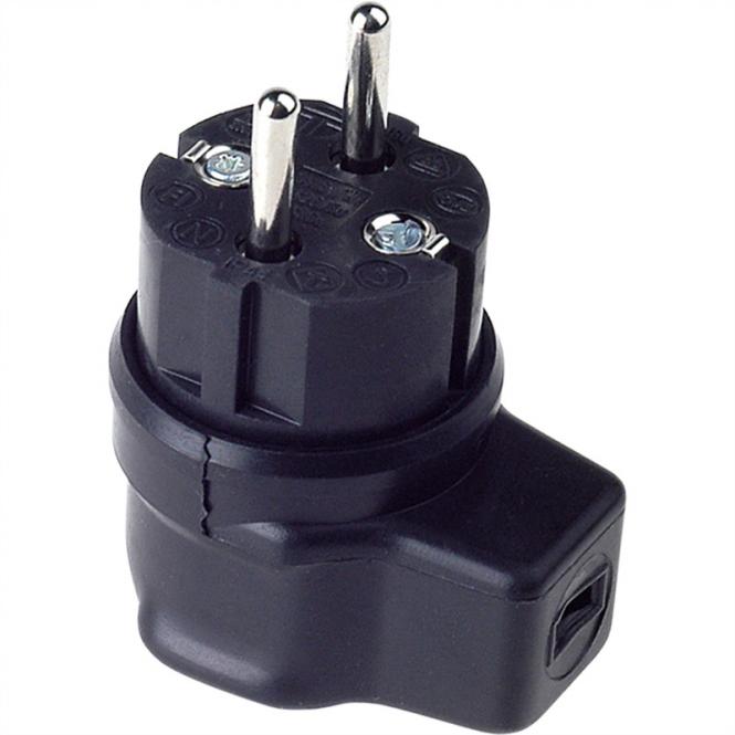 Vollgummi Winkelstecker, IP44, schwarz 