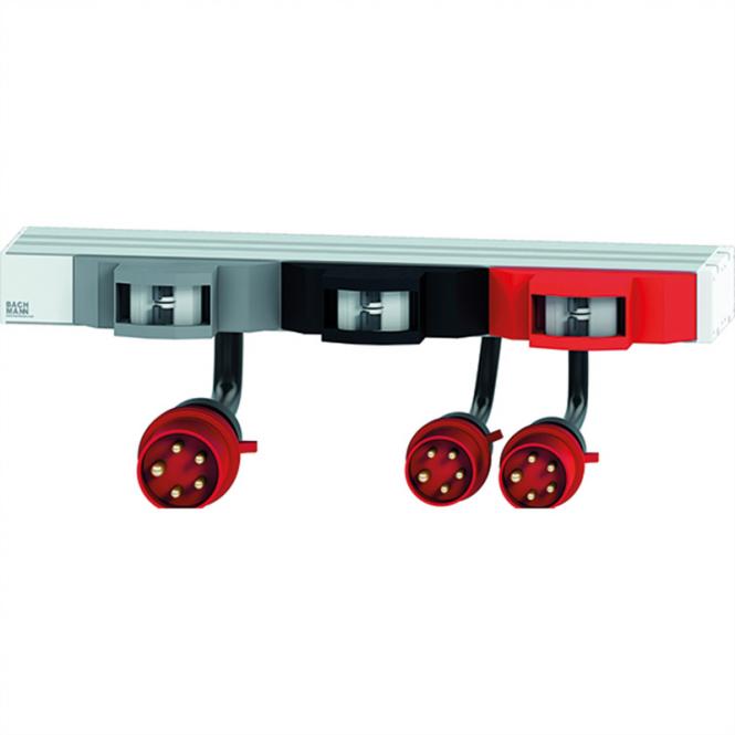 19-Zoll 1HE FuseBox 6xLS C16A, 2m H05VV-F 5G4mm CEE Stecker 32A rot 