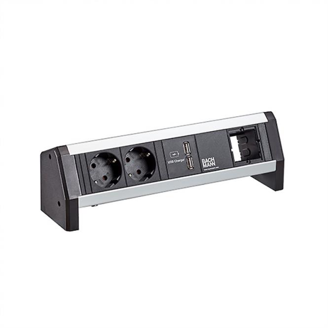 DESK 2xCEE7/3 1xUSB Charger 