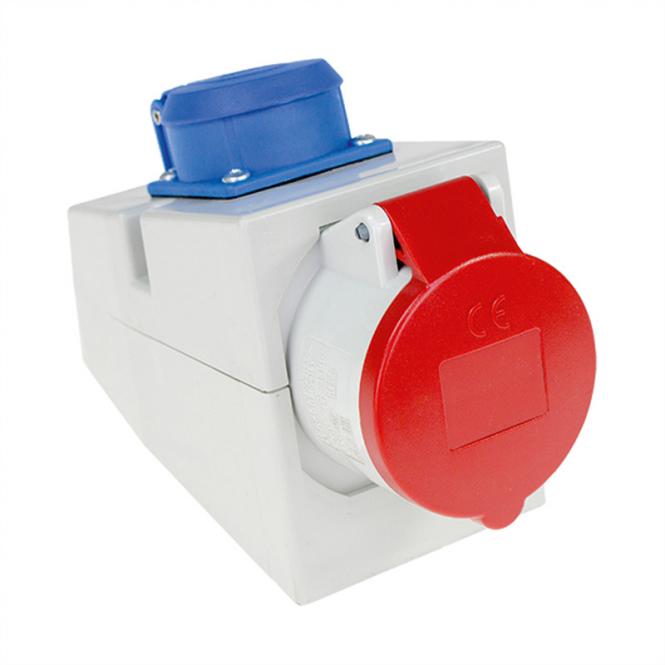 Wand-Kombidose 400V, IEC309 IPX4 5polig Schutzk.dose 230V 16A 