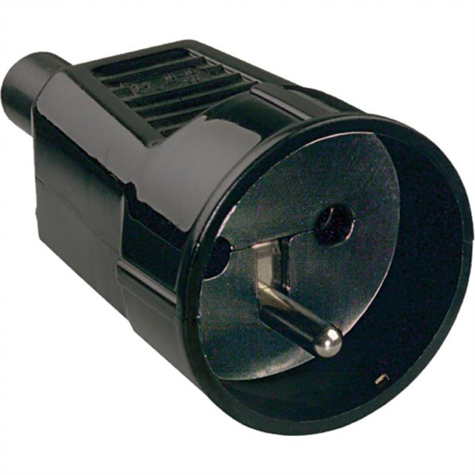 Kupplung mit Erdungsstift, Frankreich Knickschutztülle schwarz 