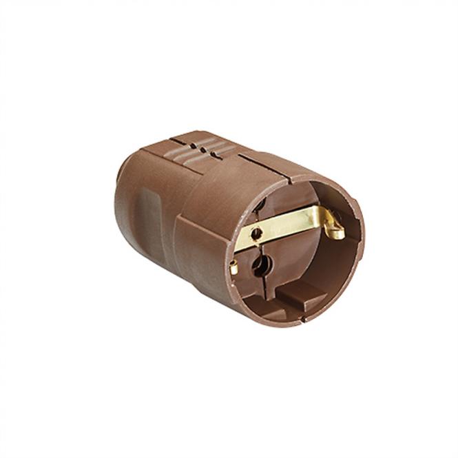 Schutzkontaktkupplung, braun bruchfest montierbar 