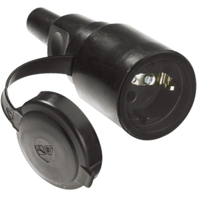 Accouplement en caoutchouc plein noir, avec couvercle IP 44 