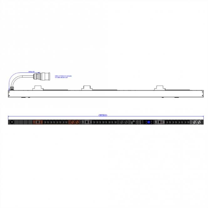 BN7500 24xC13 6xCEE7/3 6xLS, Messung pro Phase, Steckdosen schaltbar 
