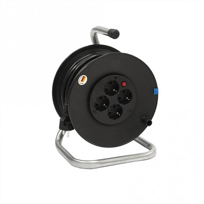 Kabeltrommel 4-fach mit Thermoschutz, 25m 
