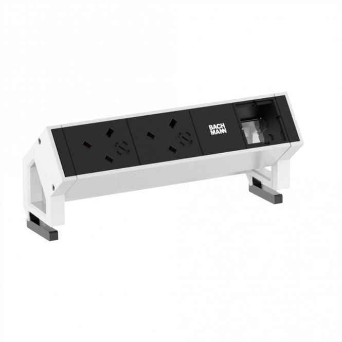 DESK2 2xUK 3,15A 45° 1xCM 0,2m GST18 RAL9010 