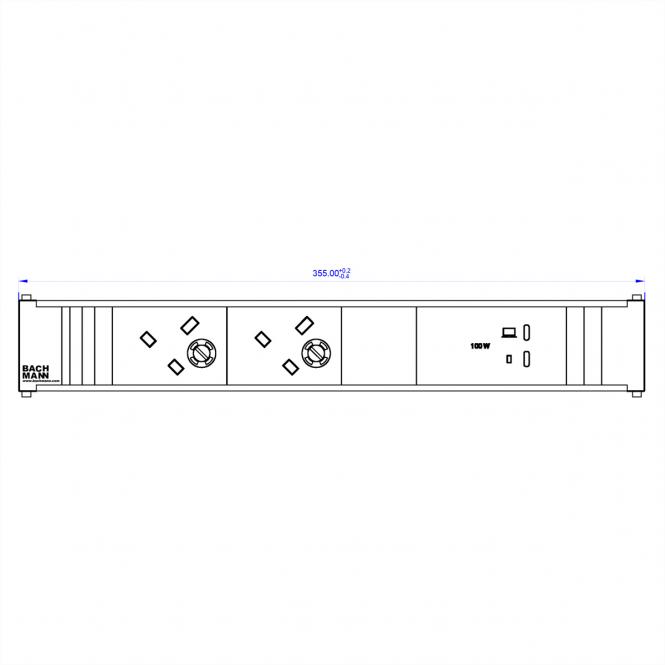 CONI 2xUK 45°, 3,15A, 1xUSB-C/C 100W, L = 0,2m 