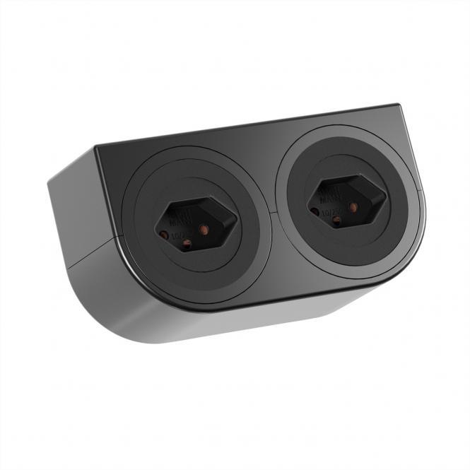 PIX HOLDER DOUBLE, 2x CH T13, ISV, schwarz, 0,2m 