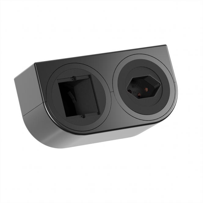 PIX HOLDER DOUBLE, 1x CH T13, 1x CM, ISV, schwarz, 0,2m 