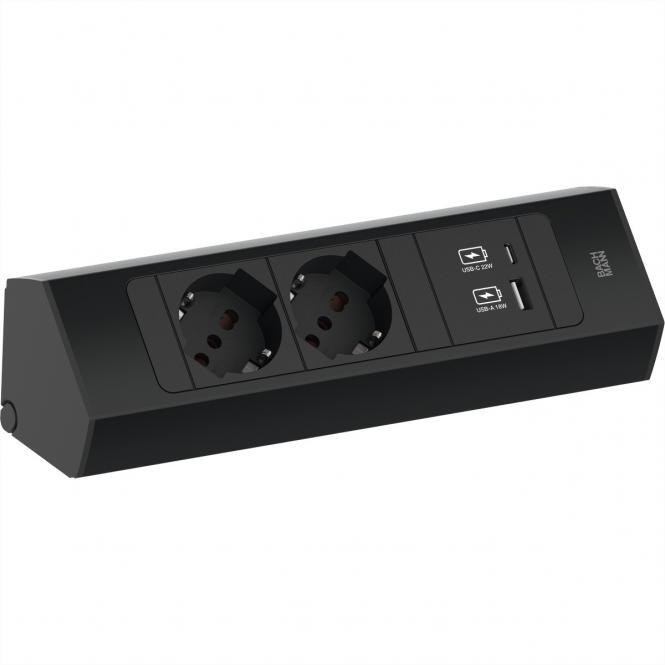 CASIA2 2xP40 1xUSB A/C 22W, 2,0m AEH, RAL9005, Italien 