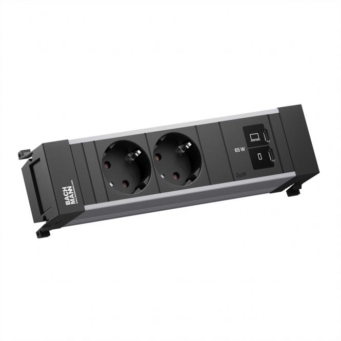 POWER FRAME 2xCEE7/3, 1xUSB C/C 65W L=0,2m 