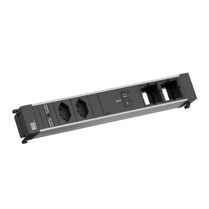 POWER FRAME L 2xCH 0°, 1xUSB C/C 100W 2xCM L=0,2m 