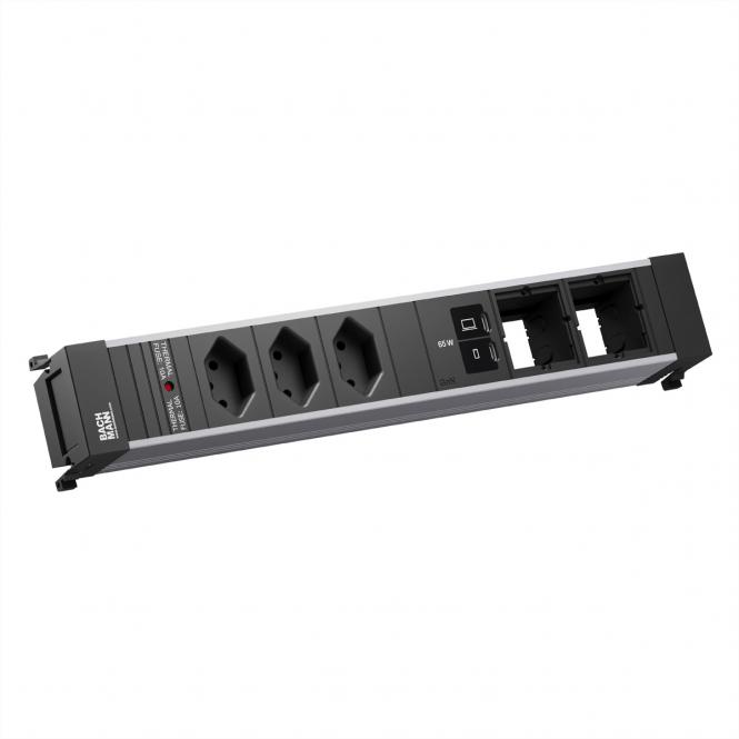 POWER FRAME L 3xCH 0°, 1xUSB C/C 65W 2xCM L=0,2m 
