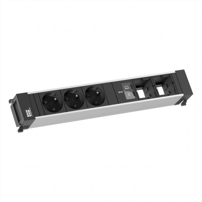 POWER FRAME L 3xUTE, 1xUSB C/C 65W 2xCM L=0,2m 