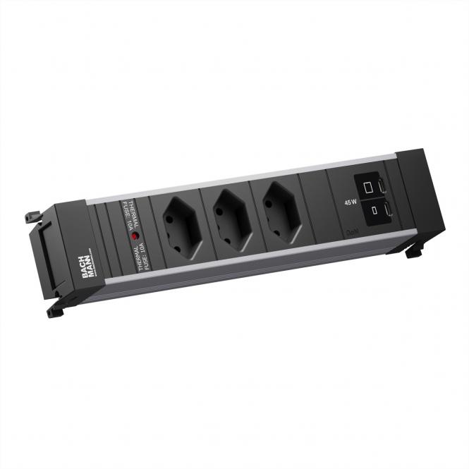 POWER FRAME M 3xCH 0°, 1xUSB C/C 45W L=0,2m 