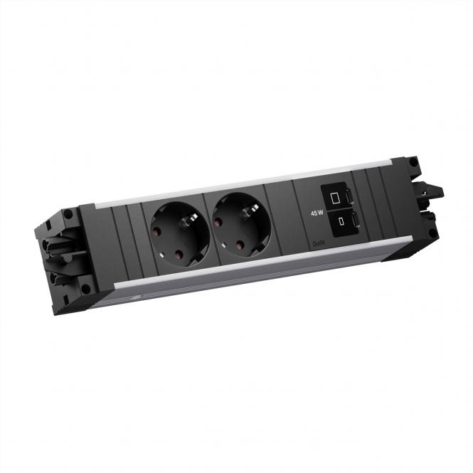 STEP ALU 2xCEE7/3, 1xUSB C/C 45W 