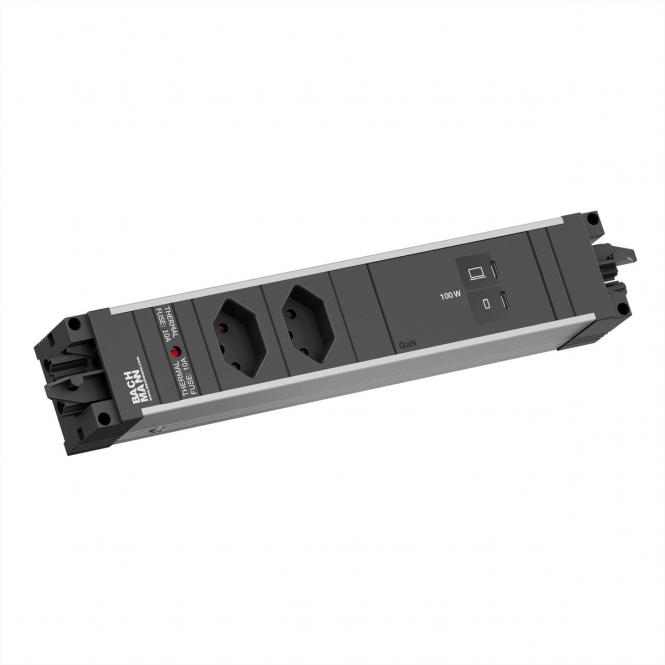 STEP ALU 2xCH 90°, 1xUSB C/C 100W 