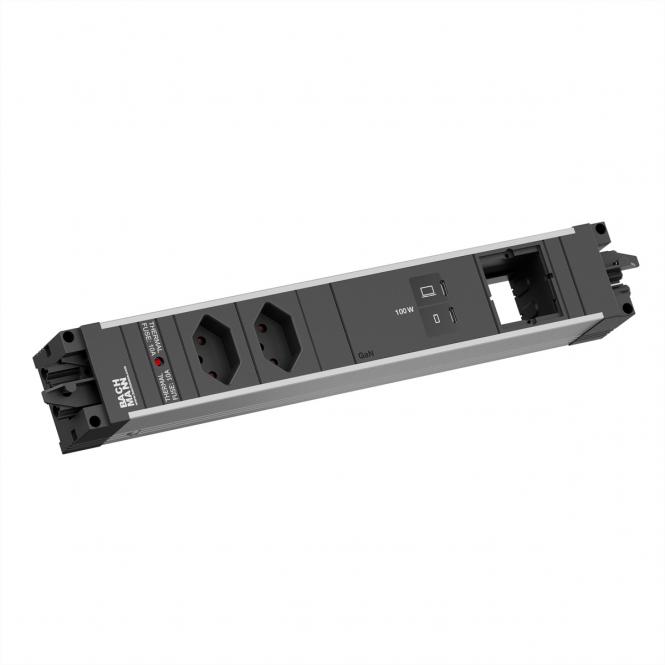 STEP ALU 2xCH 90°, 1xUSB C/C 100W 1xCM 