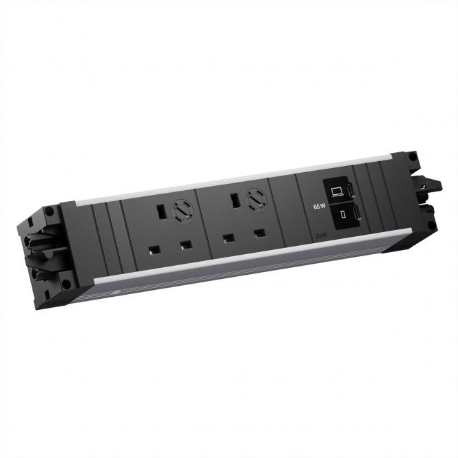 STEP ALU 2xUK, 1xUSB C/C 65W 
