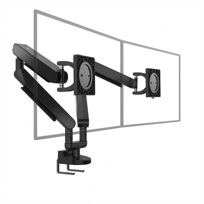 Bras de moniteur ZG2 DS noir, fixation sur table, 17 à 34 pouces, jusqu'à 11kg 