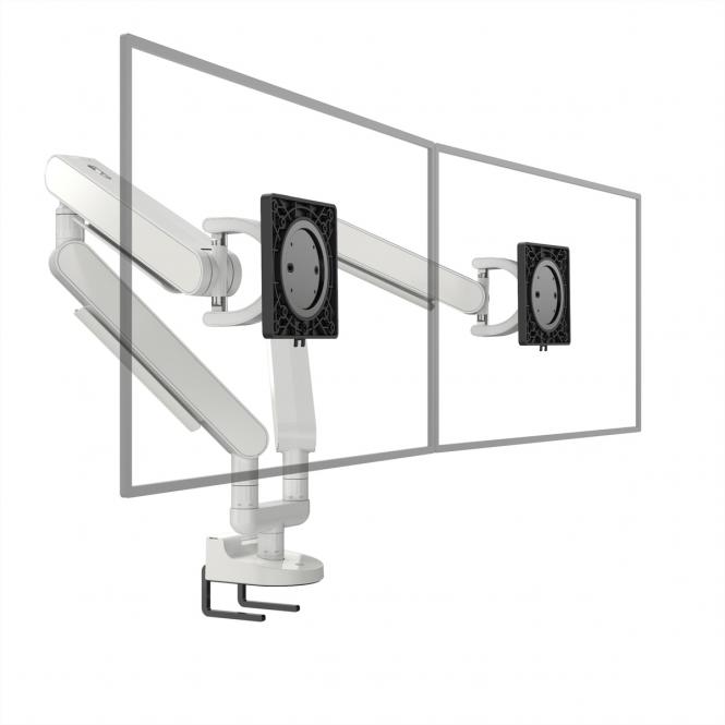 Bras de moniteur ZG2 DS blanc, fixation sur table, 17 à 34 pouces, jusqu'à 11kg 