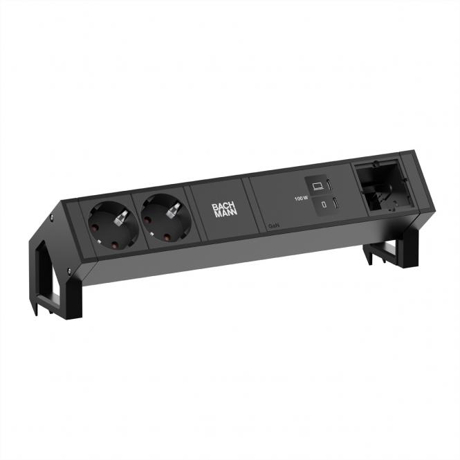 DESK2 2xCEE7/3 1xUSB C/C 100W, 1xCM L=0,2m RAL9005 